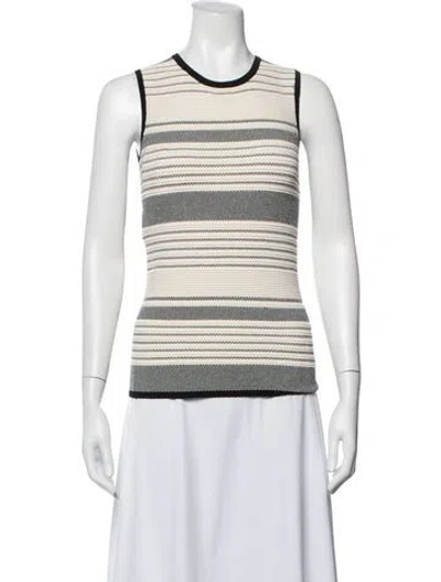 Pre-owned Derek Lam Striped Scoop Neck Top In Neutrals