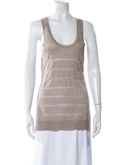 Pre-owned Derek Lam Striped Scoop Neck Top In Neutrals