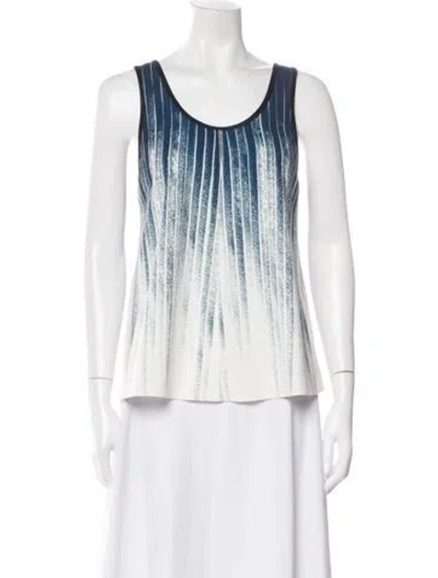 Pre-owned Derek Lam Striped Scoop Neck Top In White