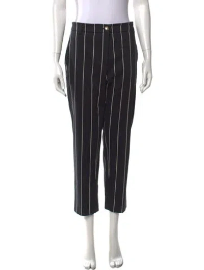 Pre-owned Derek Lam Striped Straight Leg Pants In Black