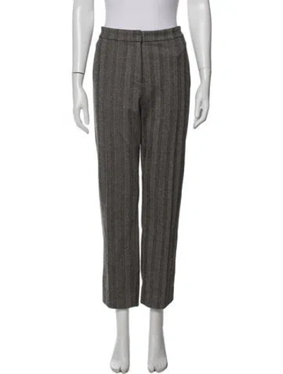 Pre-owned Derek Lam Striped Straight Leg Pants In Grey