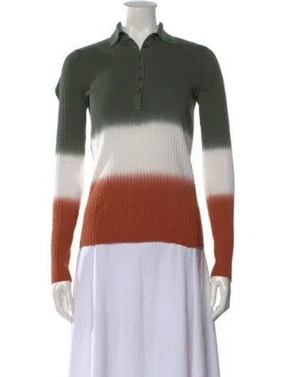 Pre-owned Derek Lam Striped Sweater In Green