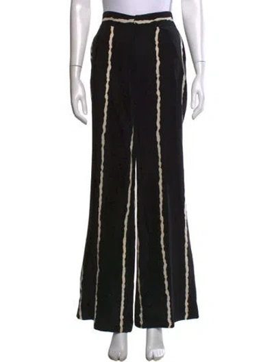 Pre-owned Derek Lam Striped Wide Leg Pants In Black