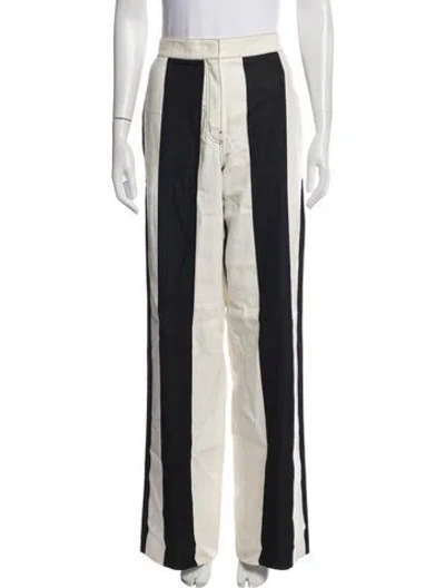 Pre-owned Derek Lam Striped Wide Leg Pants In Neutrals