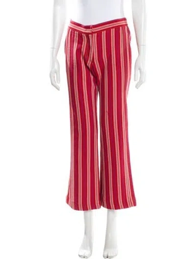 Pre-owned Derek Lam Striped Wide Leg Pants In Red