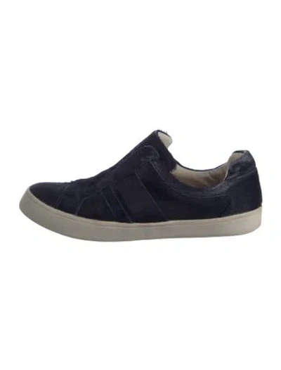 Pre-owned Derek Lam Suede Colorblock Pattern Sneakers In Blue