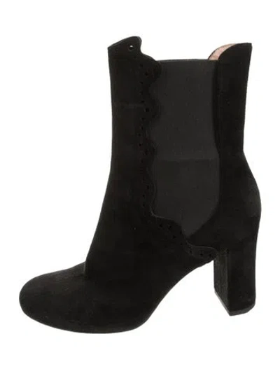 Pre-owned Derek Lam Suede Eyelet Trim Chelsea Boots In Black