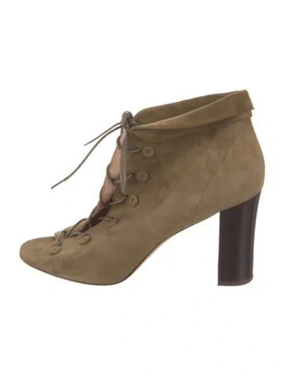 Pre-owned Derek Lam Suede Lace-up Boots In Green