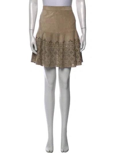 Pre-owned Derek Lam Suede Mini Skirt In Neutrals