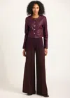 Derek Lam Tempest Wide Leg Knit Trouser In Burgundy