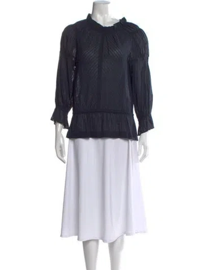 Pre-owned Derek Lam Three-quarter Sleeve Blouse In Blue