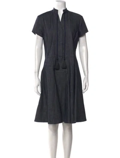 Pre-owned Derek Lam Tie Neck Knee-length Dress In Blue