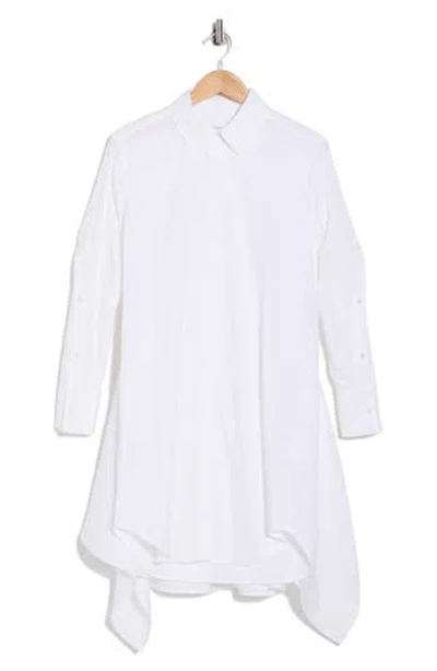 Derek Lam Tie Waist Cotton Shirtdress In White