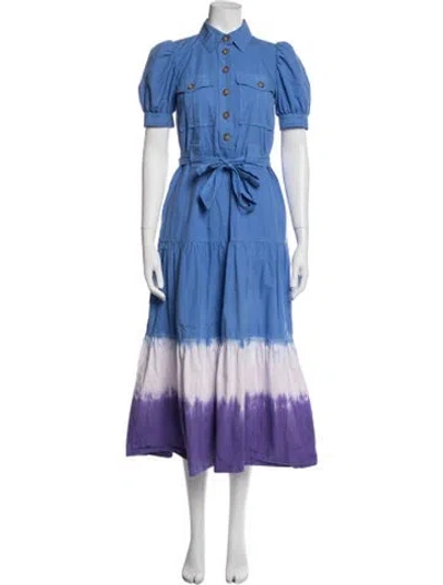 Pre-owned Derek Lam Tie-dye Print Long Dress In Blue