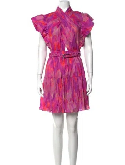 Pre-owned Derek Lam Tie-dye Print Mini Dress In Purple
