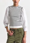 Derek Lam Tirza Mixed Media Top