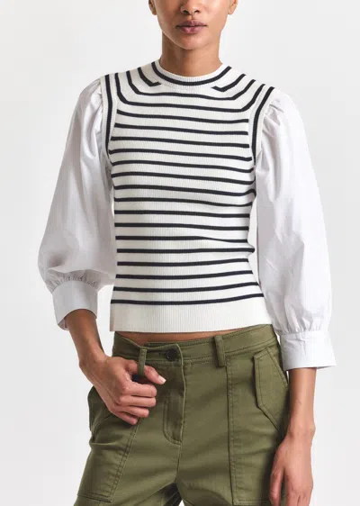 Derek Lam Tirza Mixed Media Top
