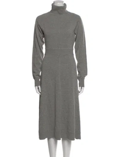 Pre-owned Derek Lam Turtleneck Long Dress In Gray