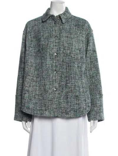 Pre-owned Derek Lam Tweed Pattern Evening Jacket In Green