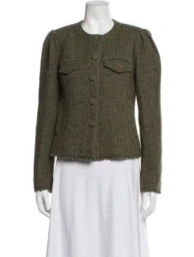 Pre-owned Derek Lam Tweed Pattern Jacket In Green
