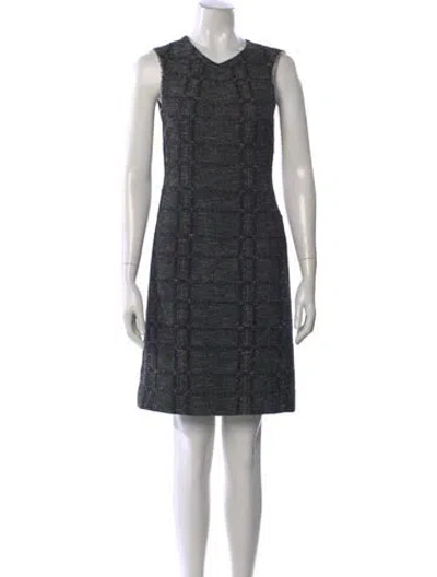 Pre-owned Derek Lam Tweed Pattern Knee-length Dress In Black