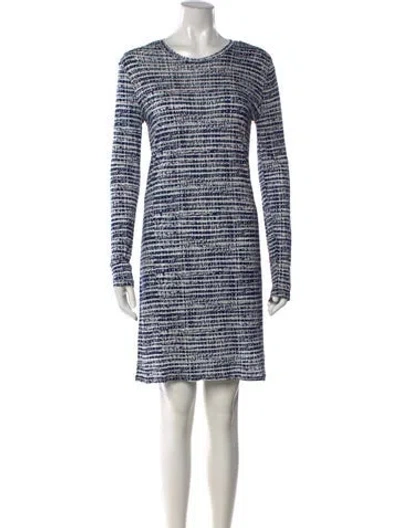Pre-owned Derek Lam Tweed Pattern Knee-length Dress In White