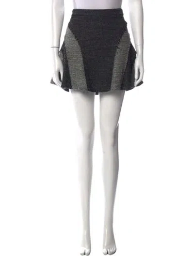 Pre-owned Derek Lam Tweed Pattern Mini Skirt In Gray