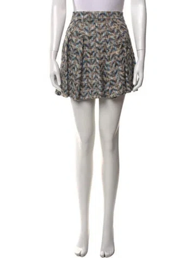 Pre-owned Derek Lam Tweed Pattern Mini Skirt In White