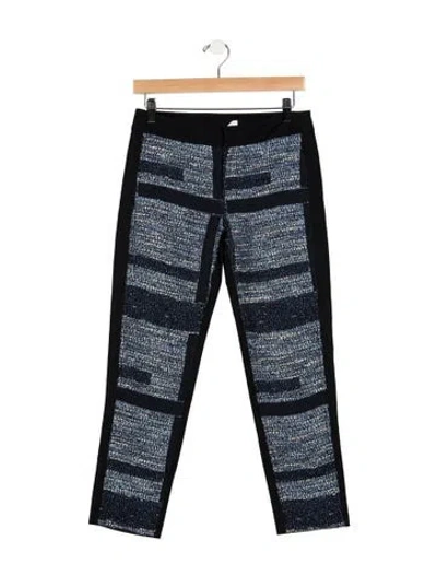 Pre-owned Derek Lam Tweed Pattern Straight Leg Pants In Blue