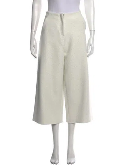 Pre-owned Derek Lam Tweed Pattern Wide Leg Pants In White
