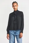 Derek Lam Valentine Neck Tie Blouse In Black
