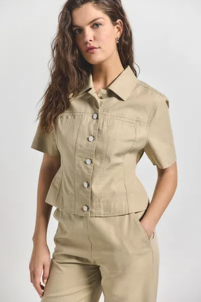 Derek Lam Valeria Short Sleeve Jacket In Burgundy