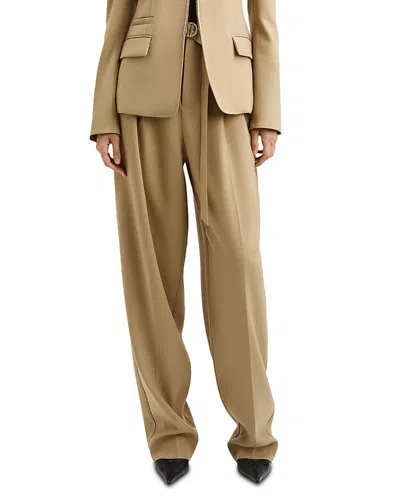 Derek Lam Vera Stretch Double Pleated Pants In Trench