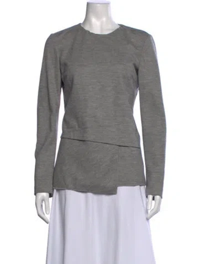 Pre-owned Derek Lam Virgin Wool Crew Neck Top In Gray