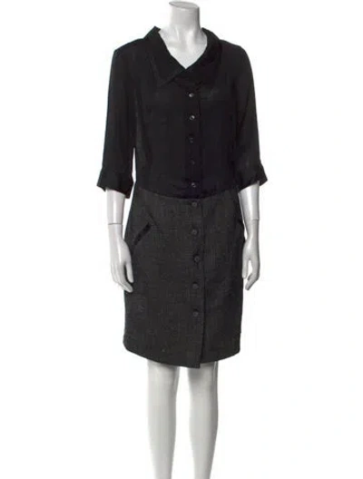 Pre-owned Derek Lam Virgin Wool Knee-length Dress In Black