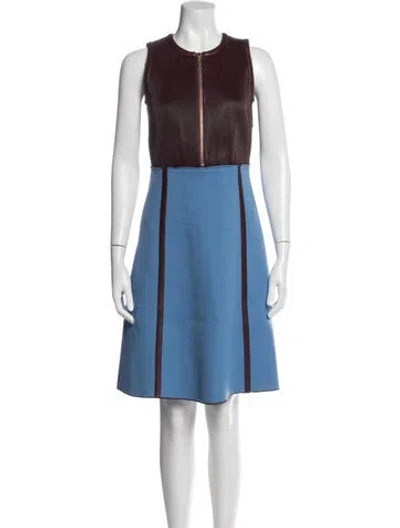 Pre-owned Derek Lam Virgin Wool Knee-length Dress In Blue
