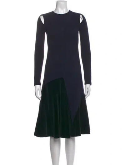 Pre-owned Derek Lam Virgin Wool Midi Length Dress In Blue