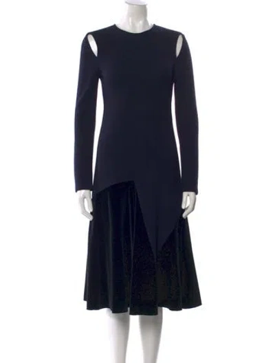 Pre-owned Derek Lam Virgin Wool Midi Length Dress In Blue