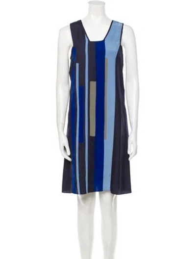 Pre-owned Derek Lam Virgin Wool Mini Dress In Blue