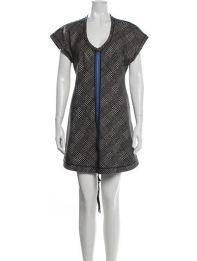 Pre-owned Derek Lam Virgin Wool Mini Dress In Blue