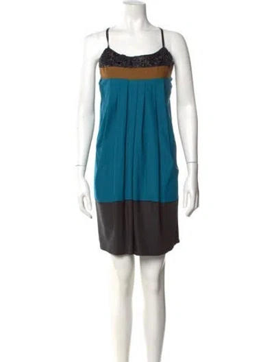Pre-owned Derek Lam Virgin Wool Mini Dress In Multi