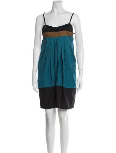 Pre-owned Derek Lam Virgin Wool Mini Dress In Multi