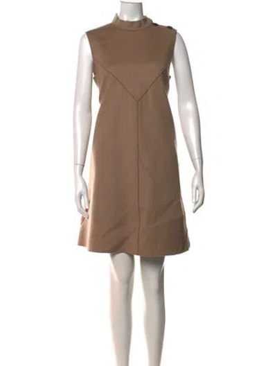 Pre-owned Derek Lam Virgin Wool Mini Dress In Neutrals