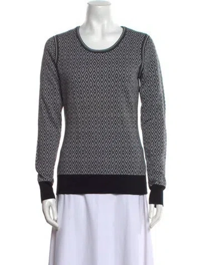 Pre-owned Derek Lam Virgin Wool Printed Sweatshirt In Black