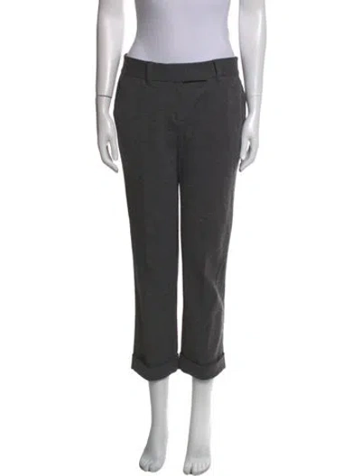 Pre-owned Derek Lam Virgin Wool Straight Leg Pants In Gray