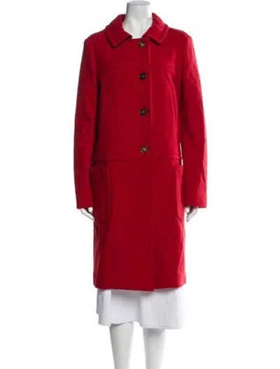 Pre-owned Derek Lam Virgin Wool Trench Coat In Red