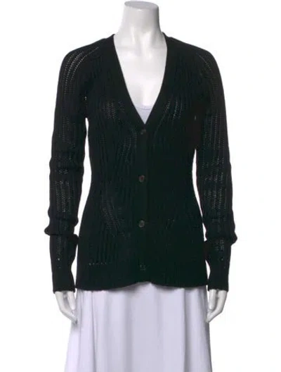 Pre-owned Derek Lam Virgin Wool V-neck Sweater In Black