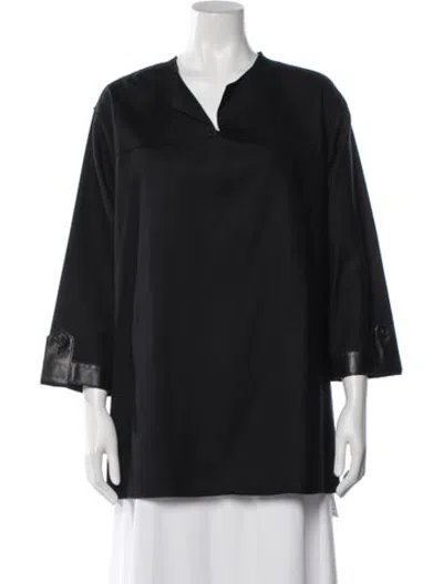 Pre-owned Derek Lam Virgin Wool V-neck Tunic In Black