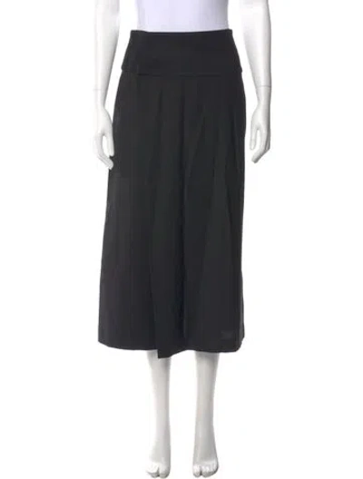 Pre-owned Derek Lam Virgin Wool Wide Leg Pants In Black