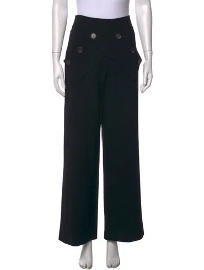 Pre-owned Derek Lam Virgin Wool Wide Leg Pants In Black